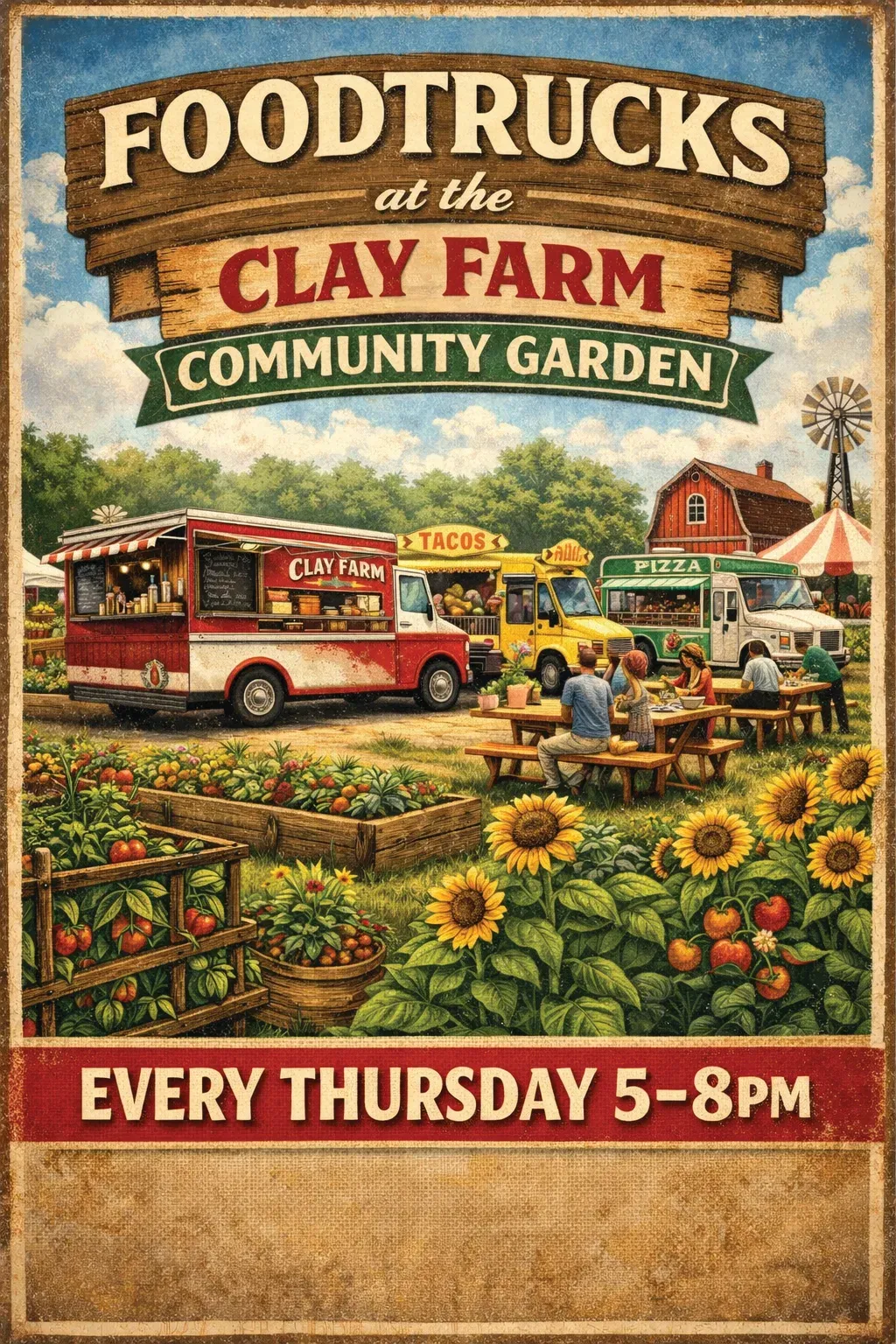 Food trucks at Clay Farm Community Garden