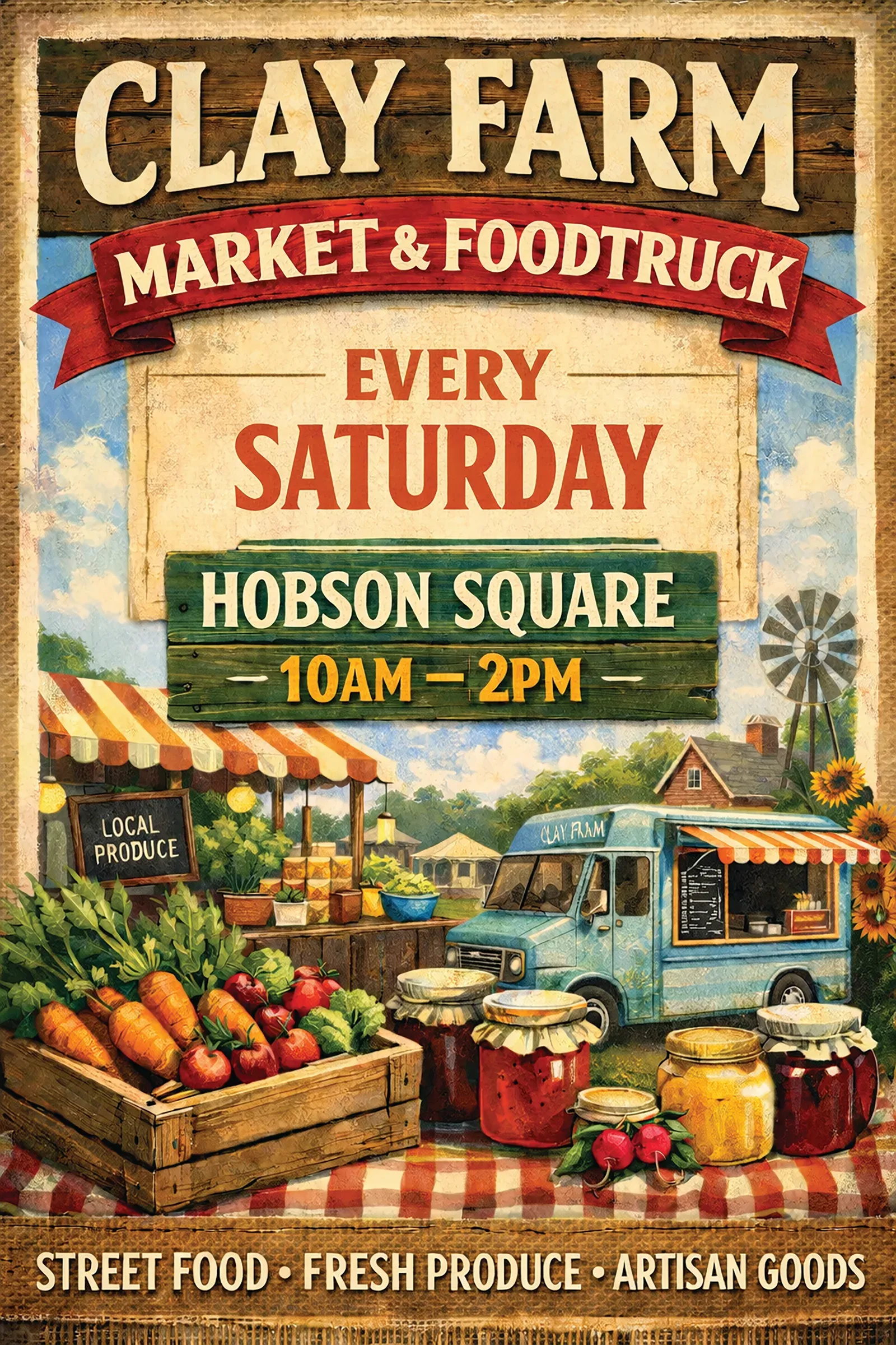 Clay Farm Market returns to Hobson Square poster