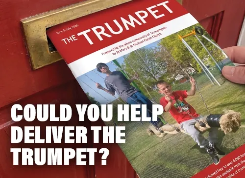 Advert asking for help delivering The Trumpet magazine