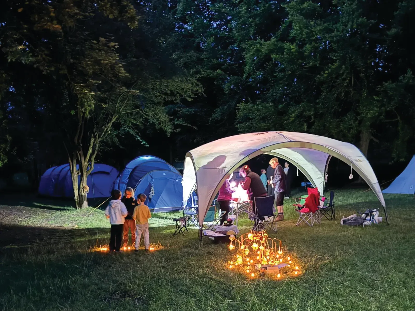 Children and families at Junior Church camp