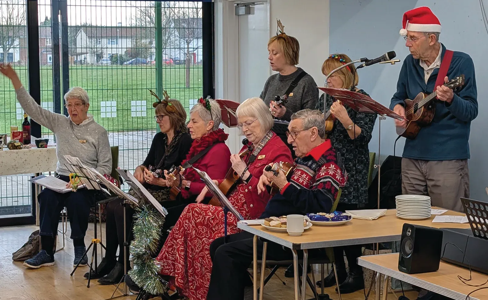 Members and volunteers at the Memory Café Christmas Party