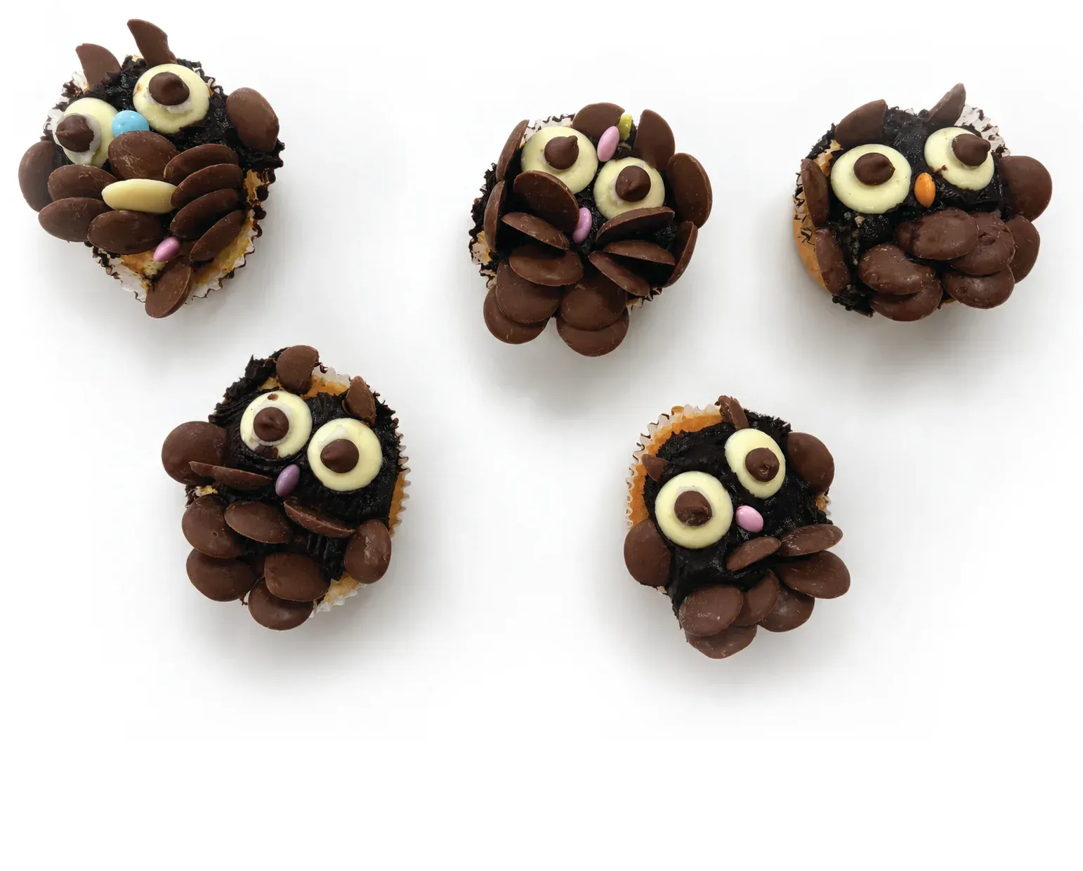 Owl cupcakes made by Trumpington Brownies